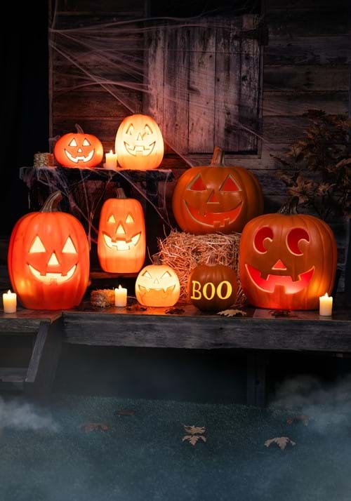 16-Inch Realistic Pumpkin Light Up Decoration