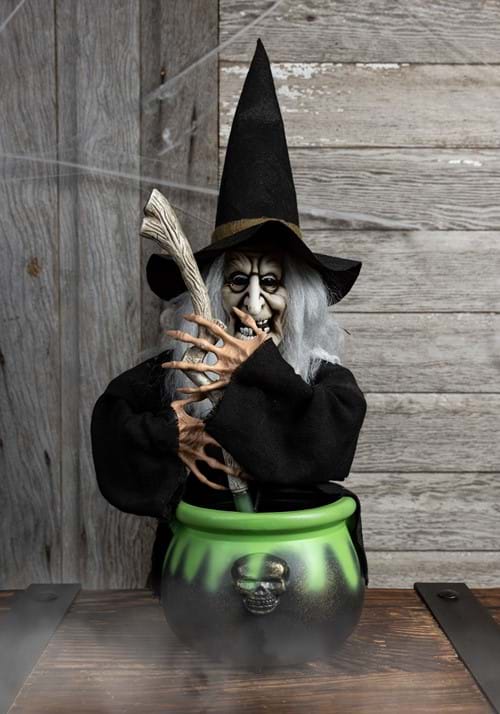 17-Inch Black Brewing Witch with Cauldron Prop 4 17-Inch Black Brewing Witch with Cauldron Prop