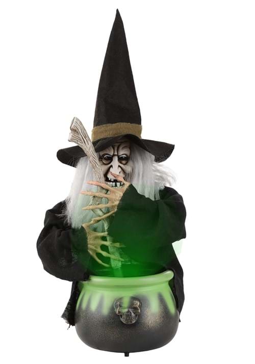 17-Inch Black Brewing Witch with Cauldron Prop 5 17-Inch Black Brewing Witch with Cauldron Prop