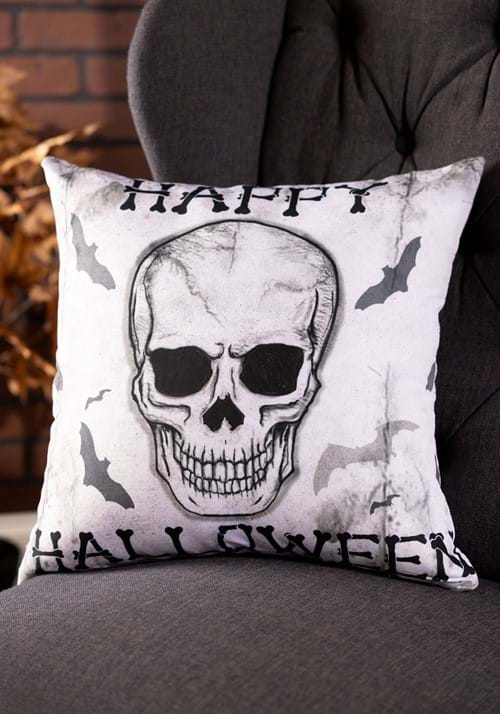 Happy Halloween Skull 18-Inch Pillow Cover