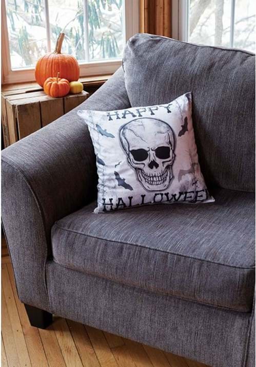 Happy Halloween Skull 18-Inch Pillow Cover