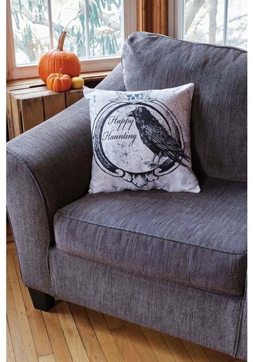 Happy Haunting Raven 18-Inch Pillow Cover