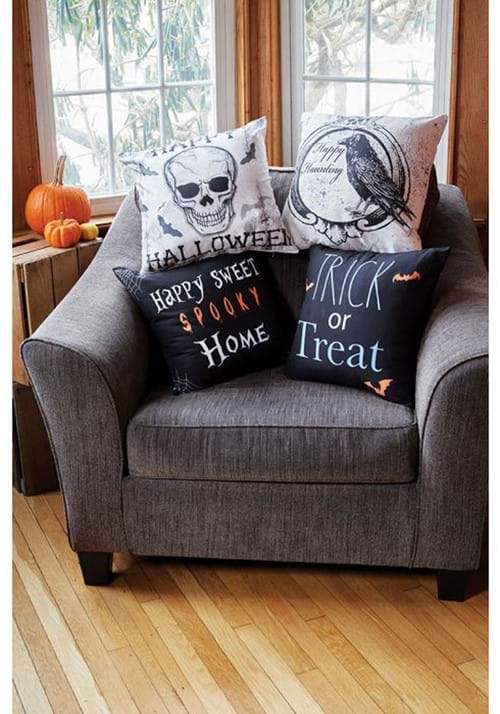 Happy Haunting Raven 18-Inch Pillow Cover 3 Happy Haunting Raven 18-Inch Pillow Cover
