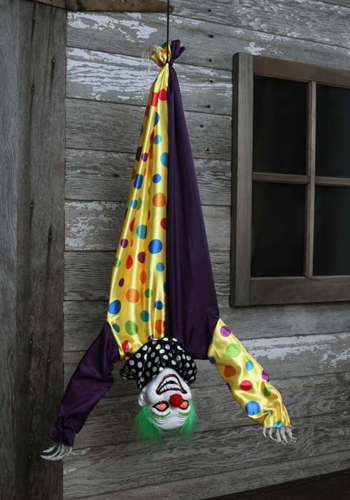 2.8FT Hanging Evil Clown Animated Decoration 4 2.8FT Hanging Evil Clown Animated Decoration