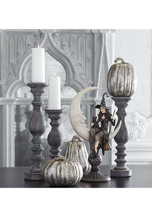 20-Inch Sitting Witch with Crescent Moon Decoration