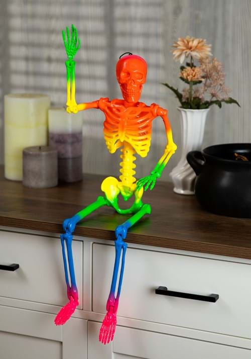 24-Inch Rainbow Skeleton Halloween Prop