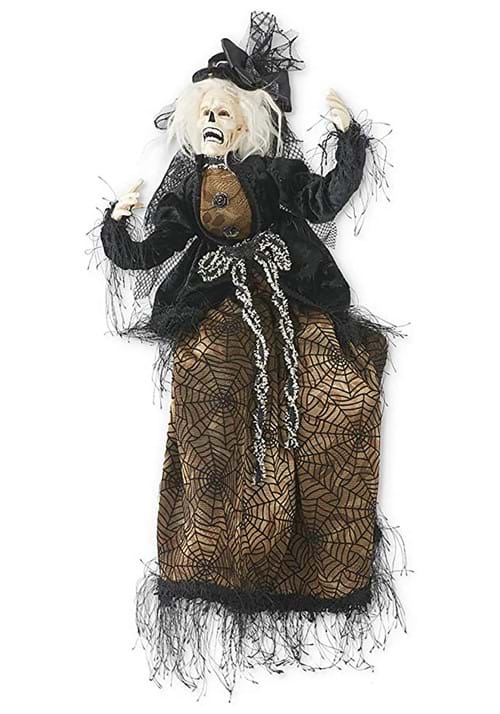 25-Inch Posable Sitting Zombie Lady Halloween Decoration
