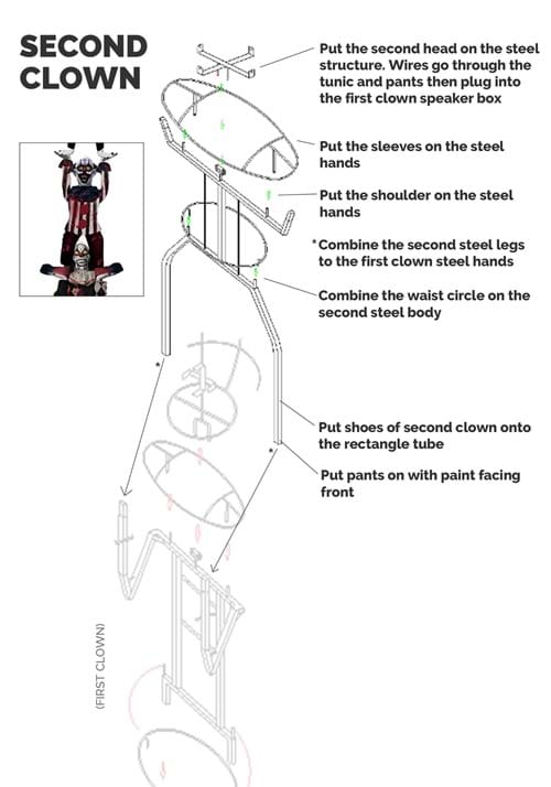 12FT 3-Stacked Acrobatic Clowns Animatronic - Brick Thunder 13 12FT 3-Stacked Acrobatic Clowns Animatronic - Brick Thunder