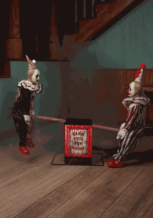 36-Inch Animated See Saw Clowns Decoration