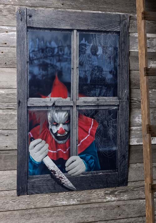 47-Inch Clown Outside the Window Printing Curtain Decoration