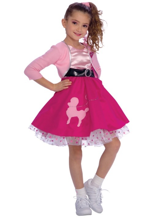 50s Pink Poodle Skirt Girl's Costume