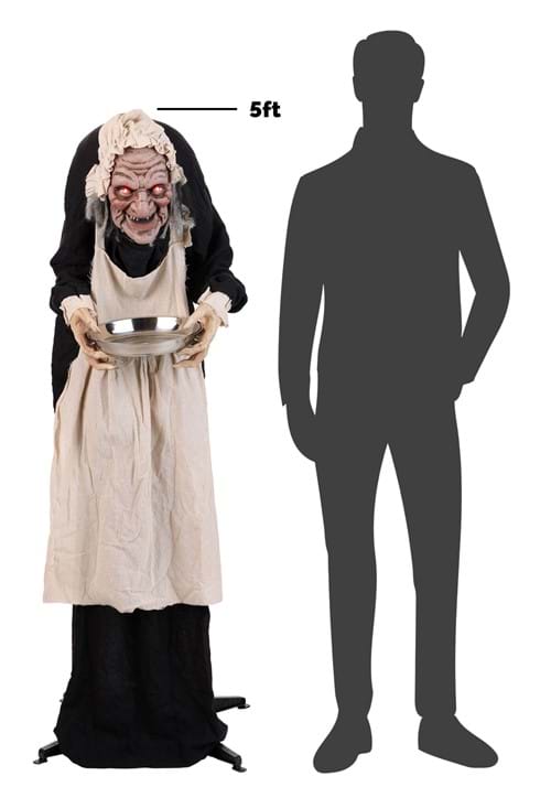 5FT Greeter Old Lady Hag Animated Decoration - Scream Saver 5 5FT Greeter Old Lady Hag Animated Decoration - Scream Saver