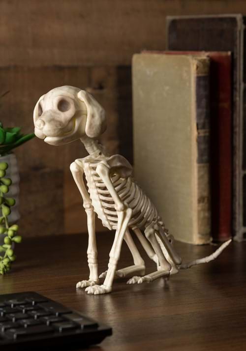 7.5-Inch Sitting Skeleton Puppy Decoration