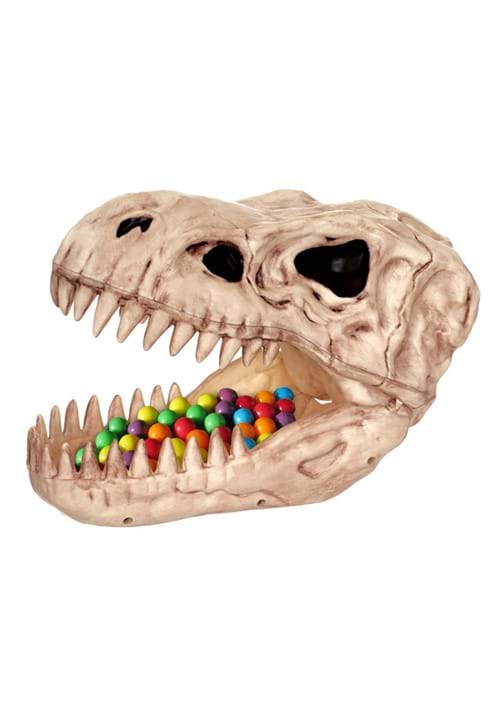 7.5-Inch T-Rex Skeleton Skull Candy Bowl Decoration