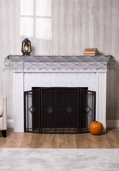 72-Inch Spider Web Black Mantel Scarf Decoration