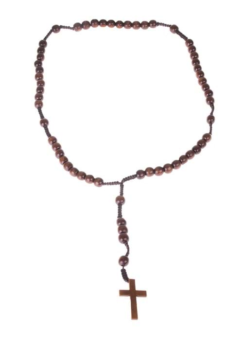 30 Rosary Wood Necklace