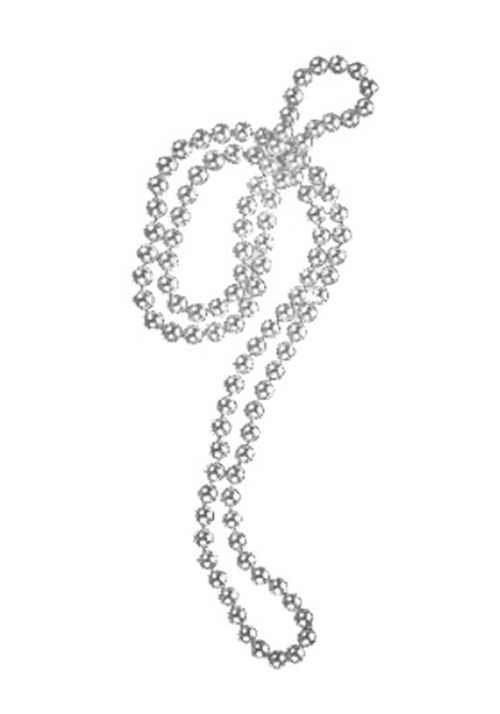 Beaded Silver Flapper Costume Necklace