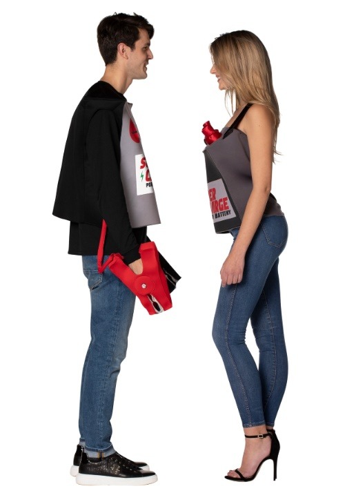 Battery & Jumper Cables Couple's Costume for Adults