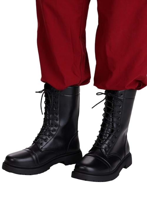 Black Combat Costume Boots for Adults