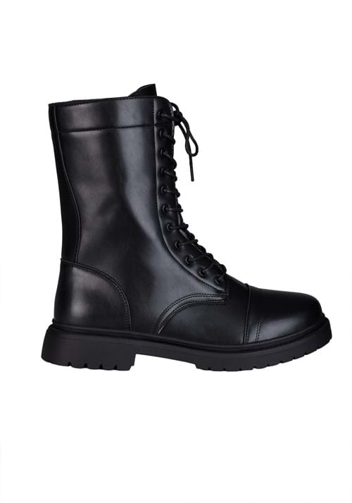 Black Combat Costume Boots for Adults