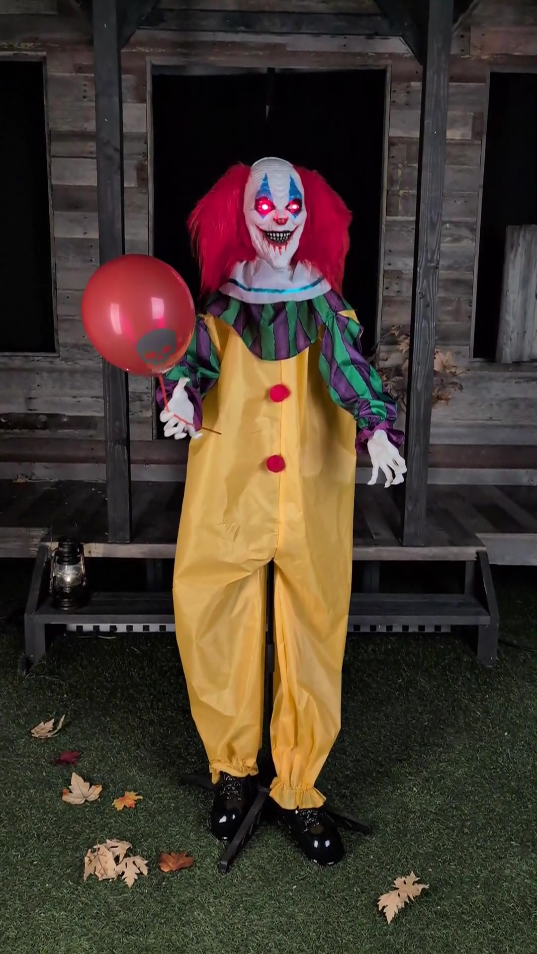 5.5FT Animatronic Nickles the Nightmare Clown Decoration - Scream Saver 3 5.5FT Animatronic Nickles the Nightmare Clown Decoration - Scream Saver