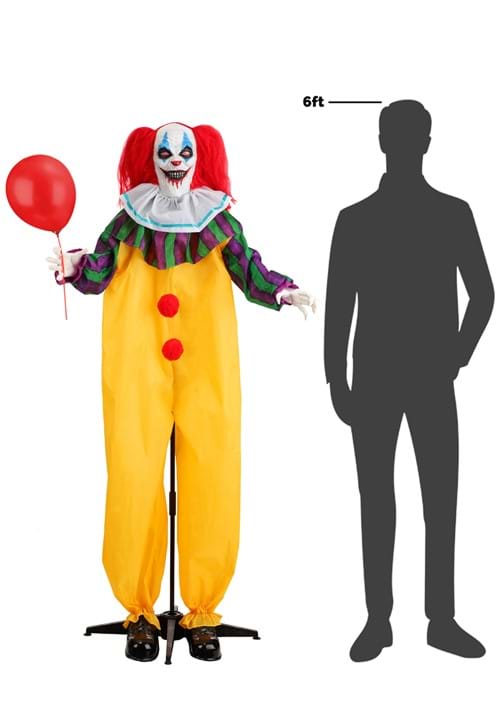 5.5FT Animatronic Nickles the Nightmare Clown Decoration - Scream Saver 5 5.5FT Animatronic Nickles the Nightmare Clown Decoration - Scream Saver