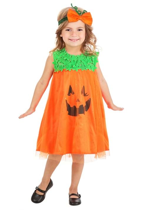Girl's Toddler Shimmering Pumpkin Costume