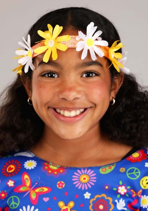 Flower Power Hippie Girl's Costume Dress 3 Flower Power Hippie Girl's Costume Dress