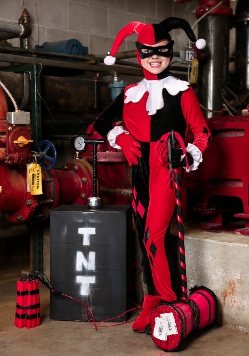 Kids Harley Quinn Jumpsuit Costume