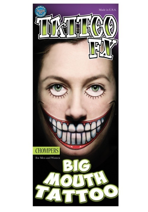 Chompers Big Mouth Temporary Tattoo