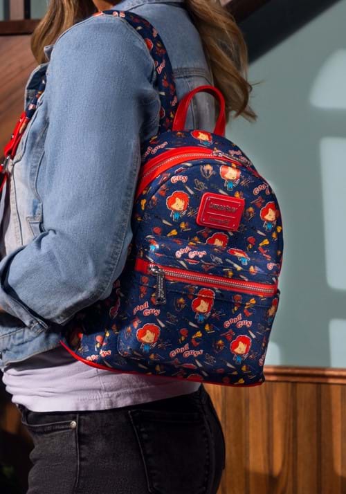 Loungefly AOP Chucky Denim Mini Backpack