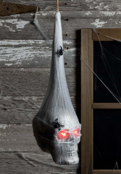 18-Inch Cocoon Skull with Red Eyes Light Up Decoration