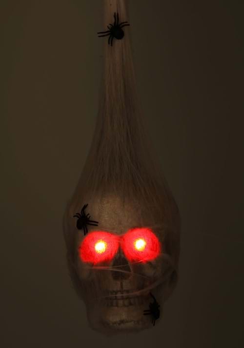 18-Inch Cocoon Skull with Red Eyes Light Up Decoration