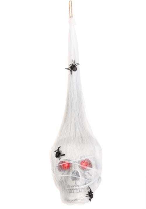 18-Inch Cocoon Skull with Red Eyes Light Up Decoration