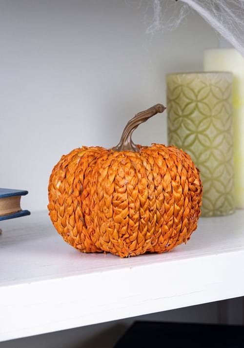 5-Inch Cornpeel Orange Pumpkin Decoration
