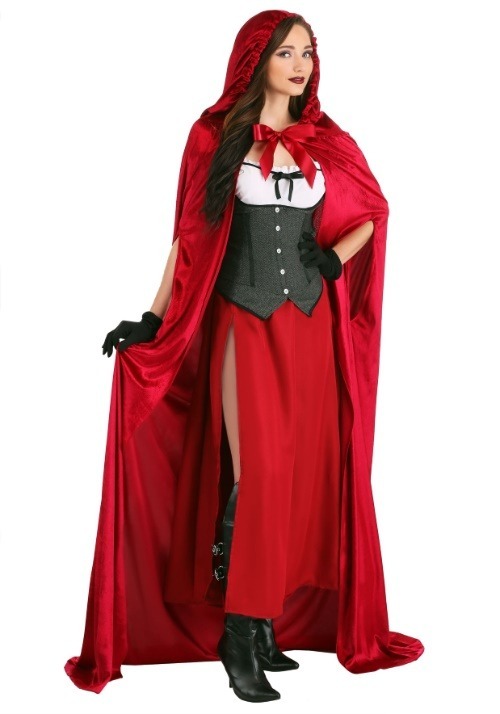 Crimson Riding Costume Cloak for Adults