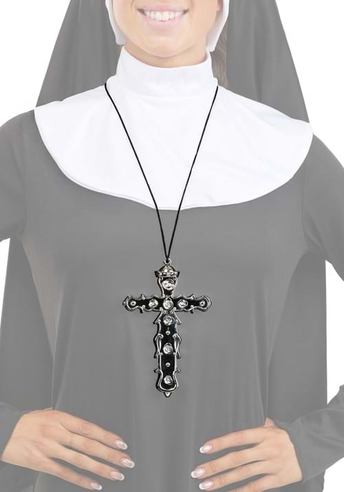 Religious Black Cross Costume Pendant Accessory