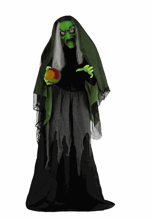 5FT Animatronic Curse-Casting Witch Decoration - Scream Saver 6 5FT Animatronic Curse-Casting Witch Decoration - Scream Saver