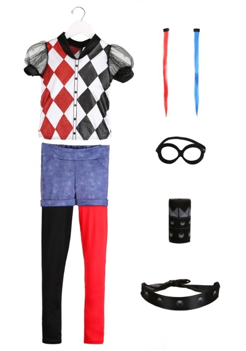 DC Superhero Deluxe Harley Quinn Costume for Girls