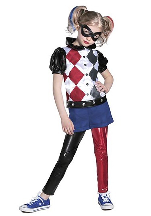 Girl's DC Superhero Premium Harley Quinn Costume