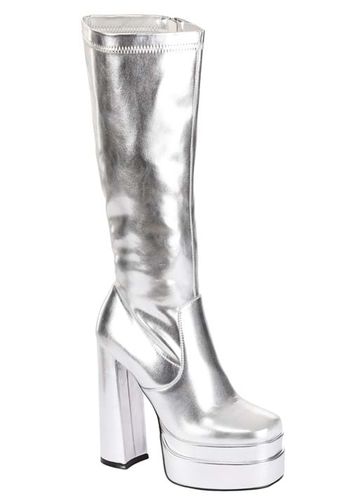 Deluxe Silver Gogo Boots for Women