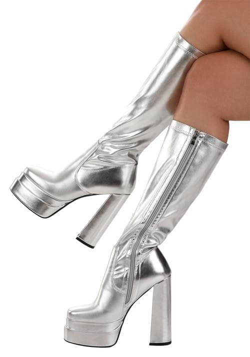 Deluxe Silver Gogo Boots for Women