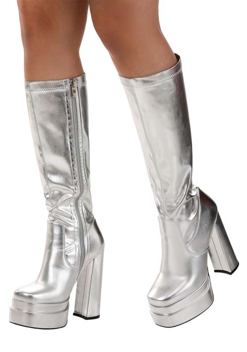Deluxe Silver Gogo Boots for Women