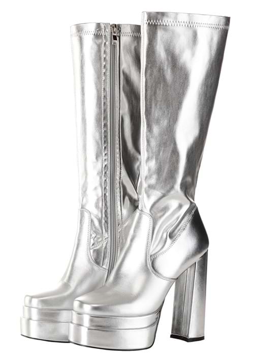 Deluxe Silver Gogo Boots for Women