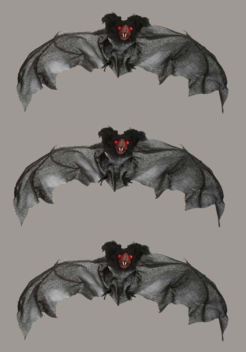 Pack of 3 Black Halloween Bats Decoration