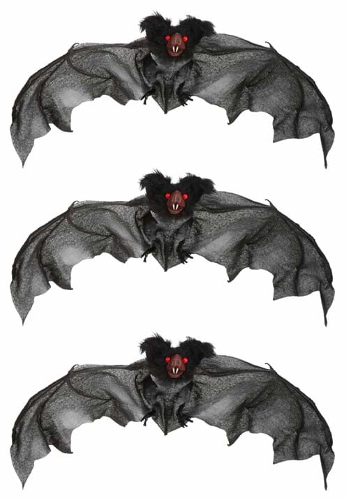 Pack of 3 Black Halloween Bats Decoration
