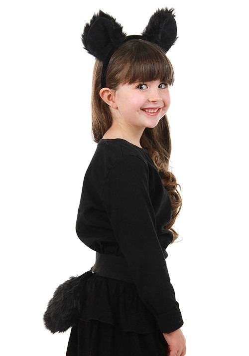Black Bear Ears Headband & Tail Accessory Kit