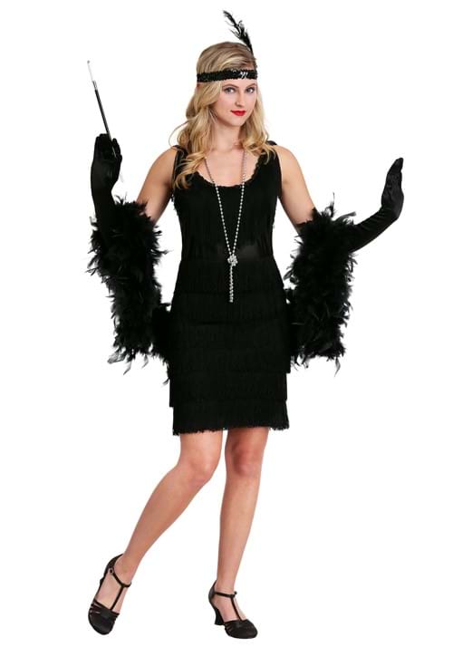 Black 1920's Fringe Flapper Costume for Women 4 Black 1920's Fringe Flapper Costume for Women