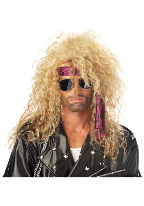 Heavy Metal Blonde Men's Costume Wig