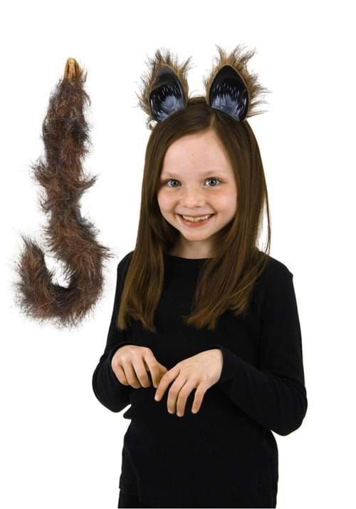 Brown Furry Cat Tail and Ears